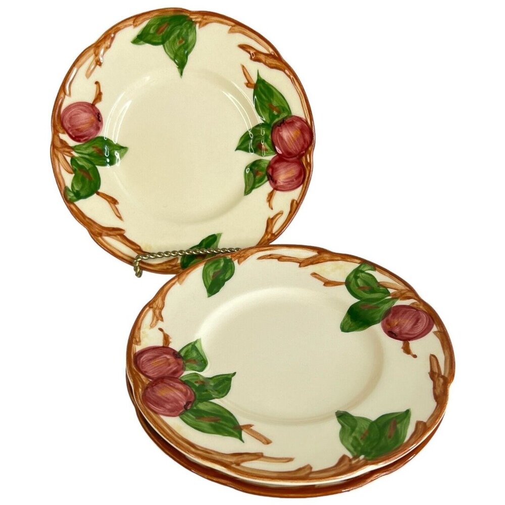 3 Franciscan Apple Bread and Butter Plates 6 3/8 Inch Mark USA Set Lot Vintage